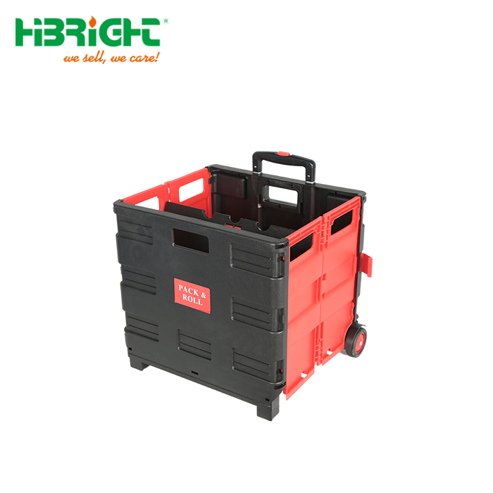 Collapsible Rolling Crate with Telescopic Handle